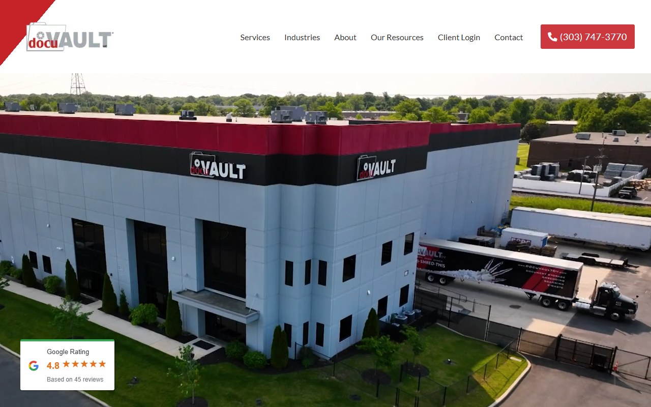 DocuVault Co. website screenshot